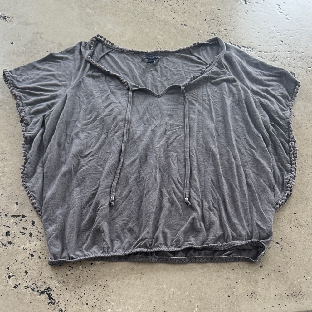 American Eagle Outfitters Charcoal Crop Top